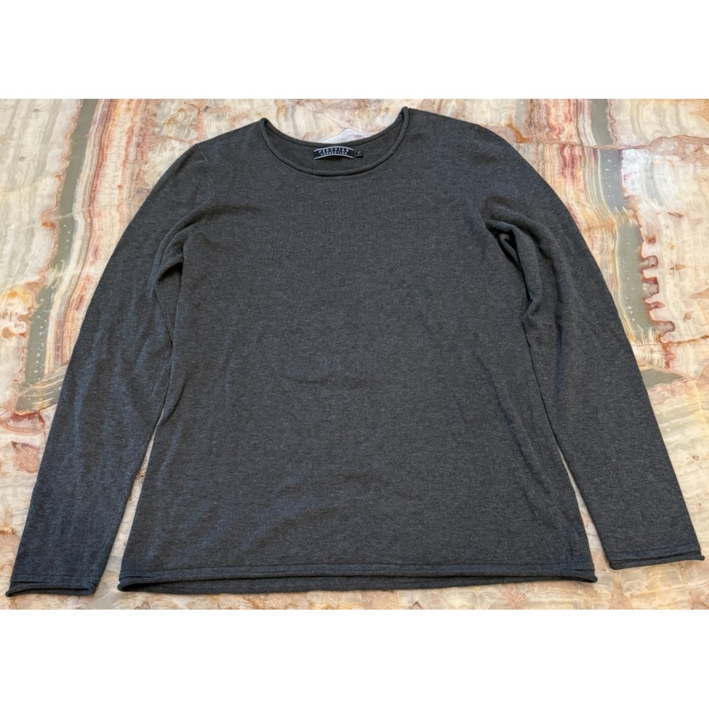 Peruvian Connection Womens Pullover Sweater Charcoal Gray Knitted Long Sleeve M